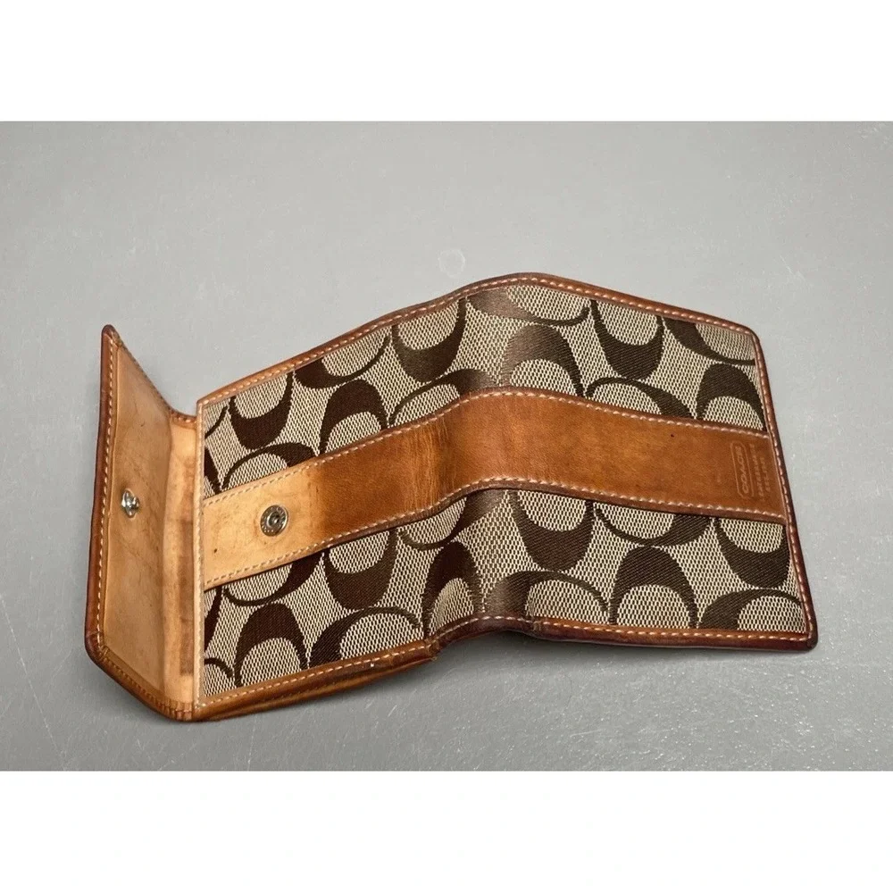 Vintage Coach‎ Canvas Leather Men's Signature Print Wallet